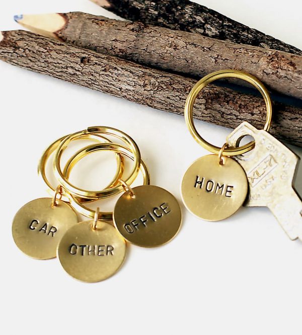 Custom Stamped Brass Key Ring