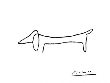 pablo picass dog line drawing