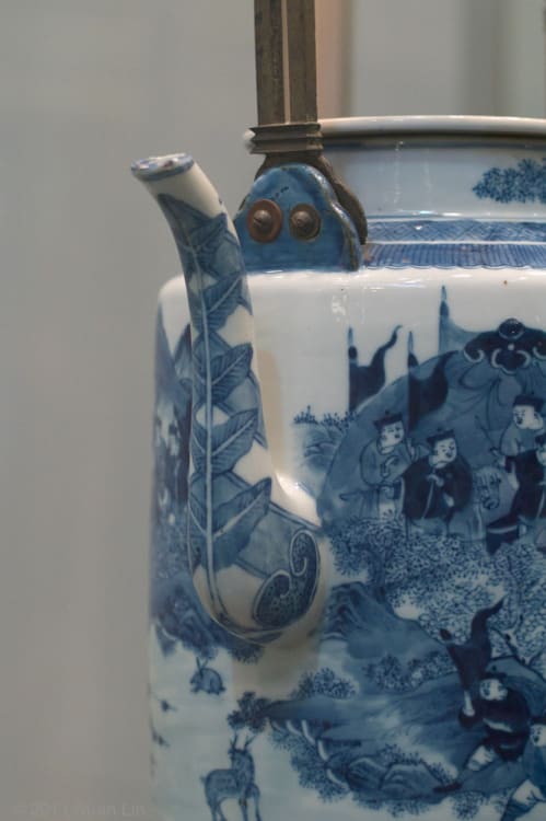 painted tea kettle antique design