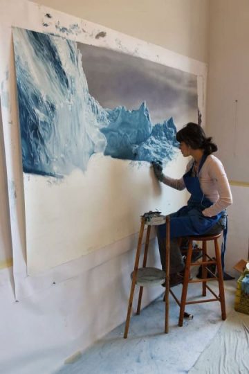 pastel iceberg painting