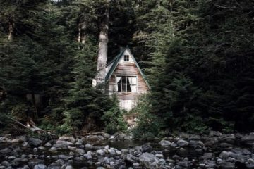 cabin on a river